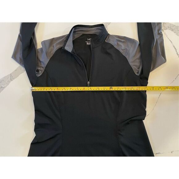 Arcteryx Womens 1/2 Zip Pullover Lightweight Base Layer Black Grey Sz M - Picture 3 of 7